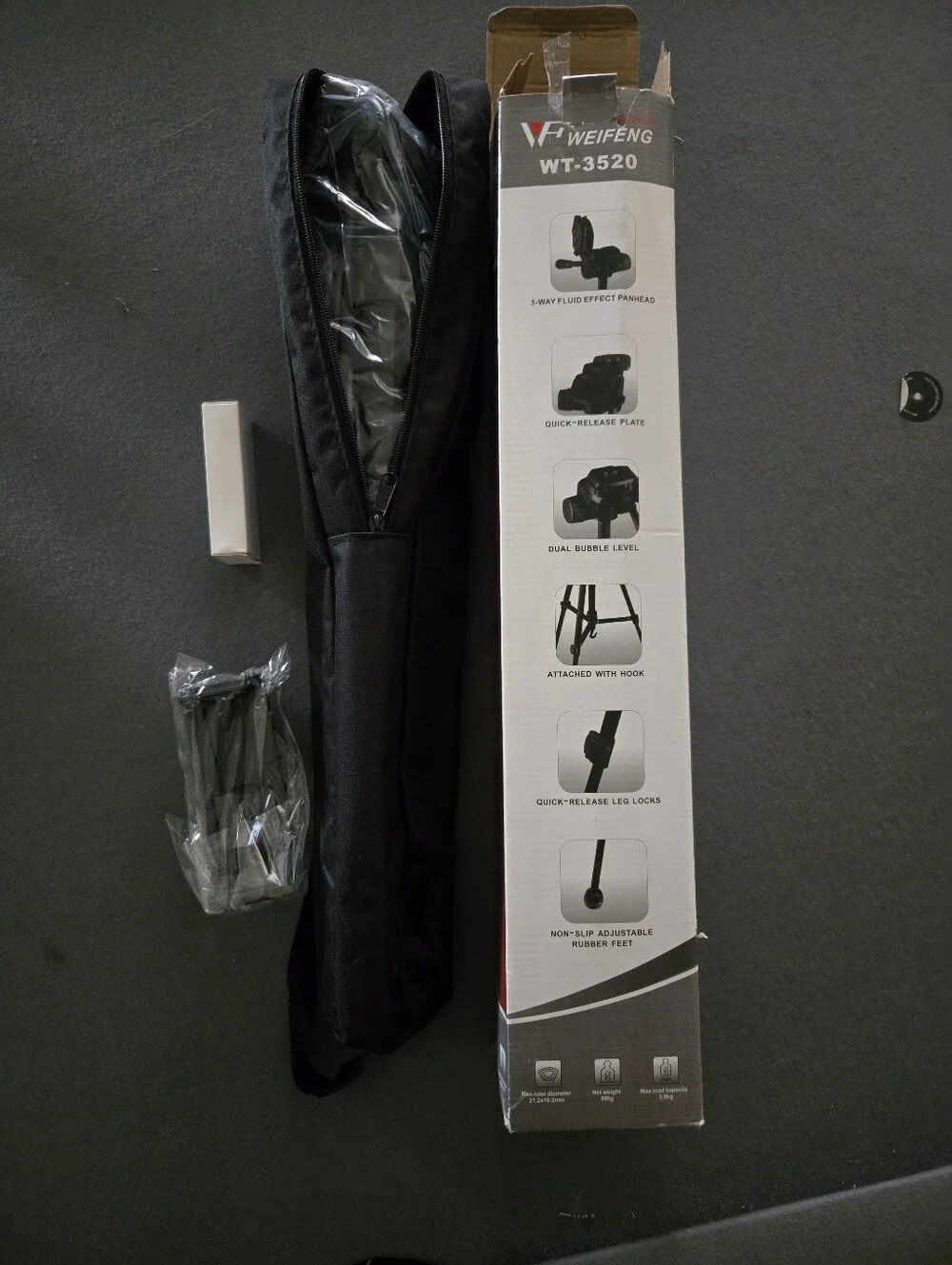 WT-3520 Black Camera & Camcorder Tripod - Portable Stabilized Support